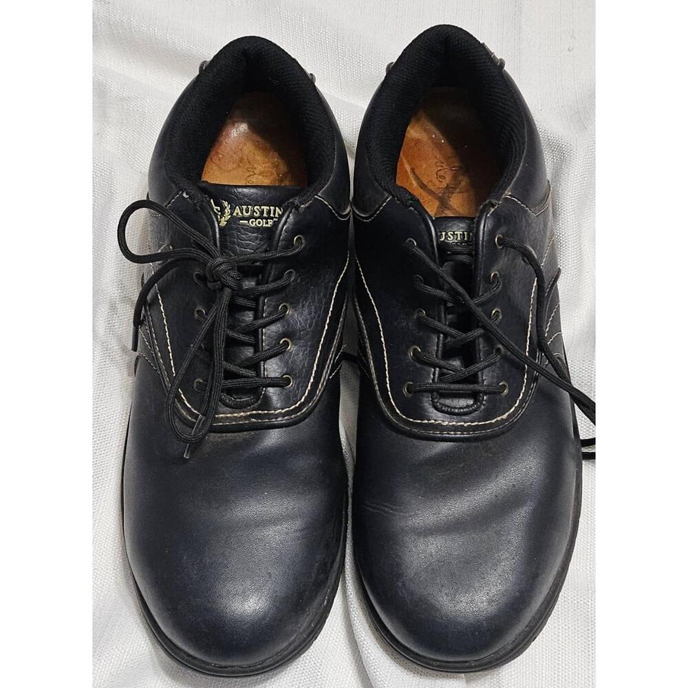 Austin Golf Classic Shoes Black Leather Lace Up‎ Athletic Comfort Mens 11.5 D